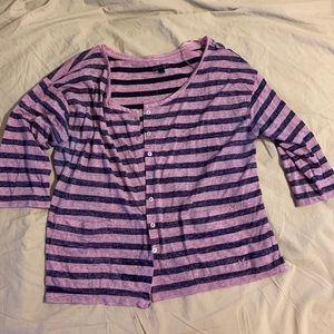 Striped Button Down Cardigan